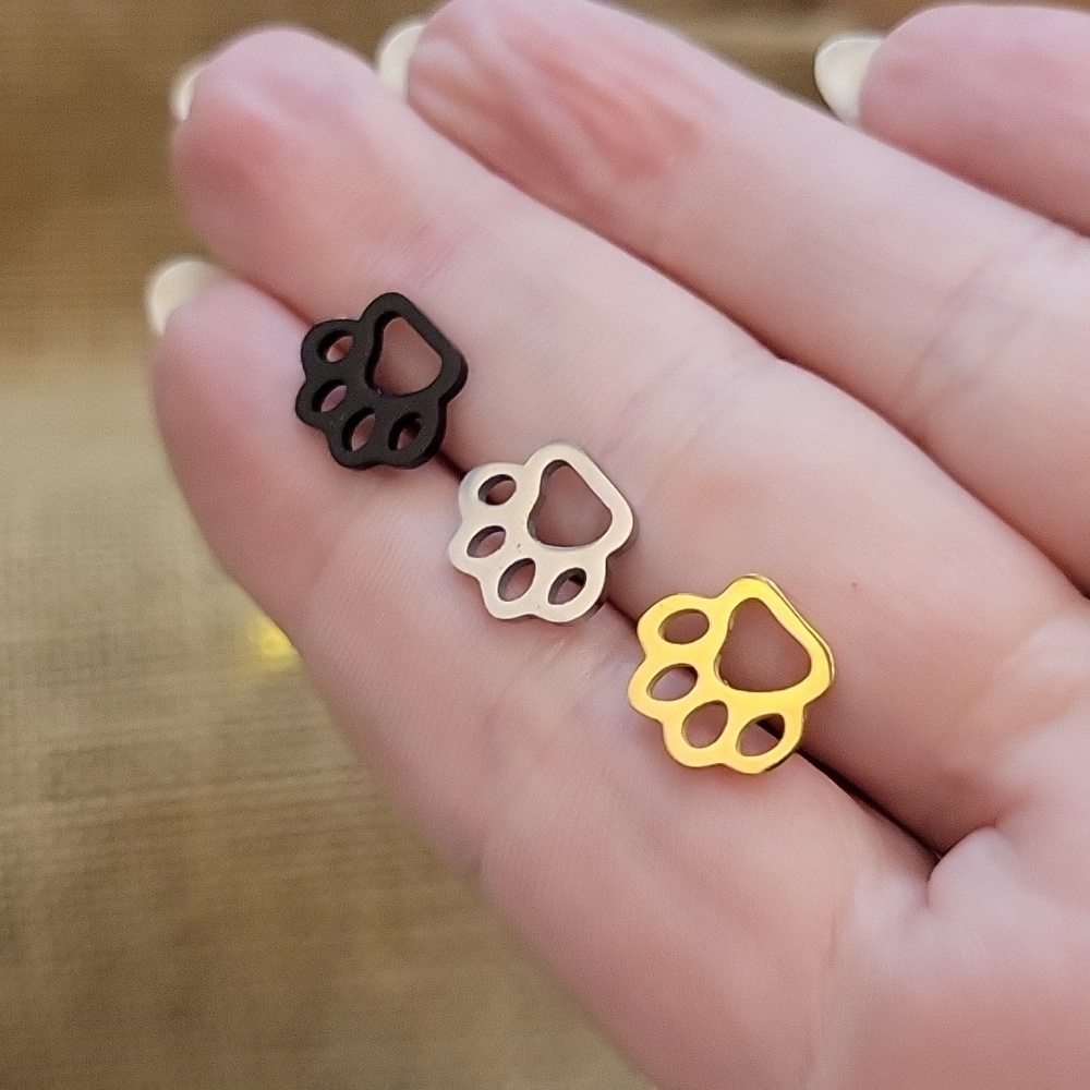 Pawprint Stud Earrings, choice of color